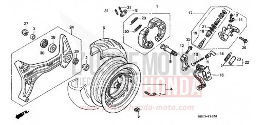REAR WHEEL/THRUST CYLINDER FES125W de 1998